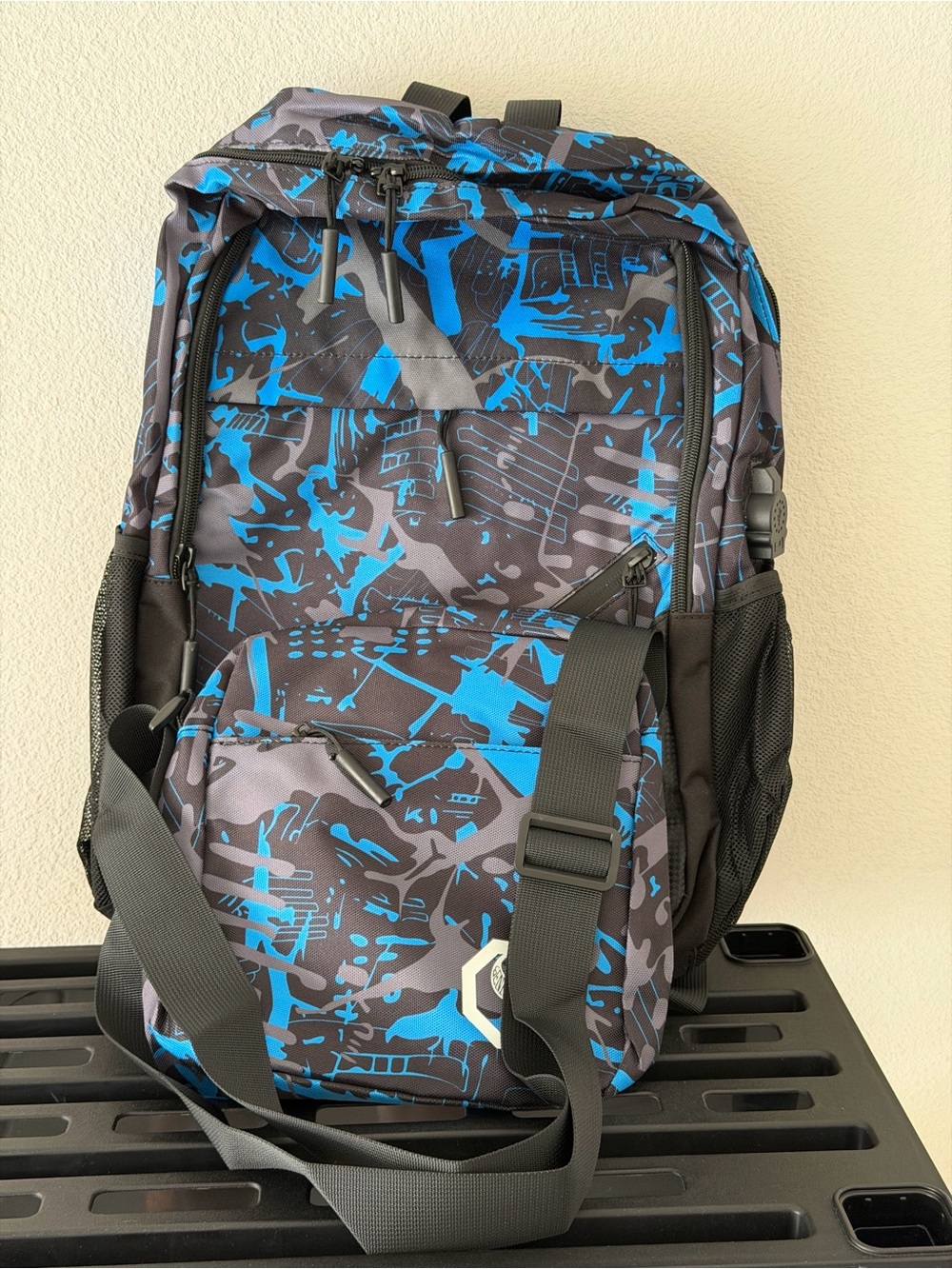 Men's Blue & Gray Camo Utility Backpack - Unbranded